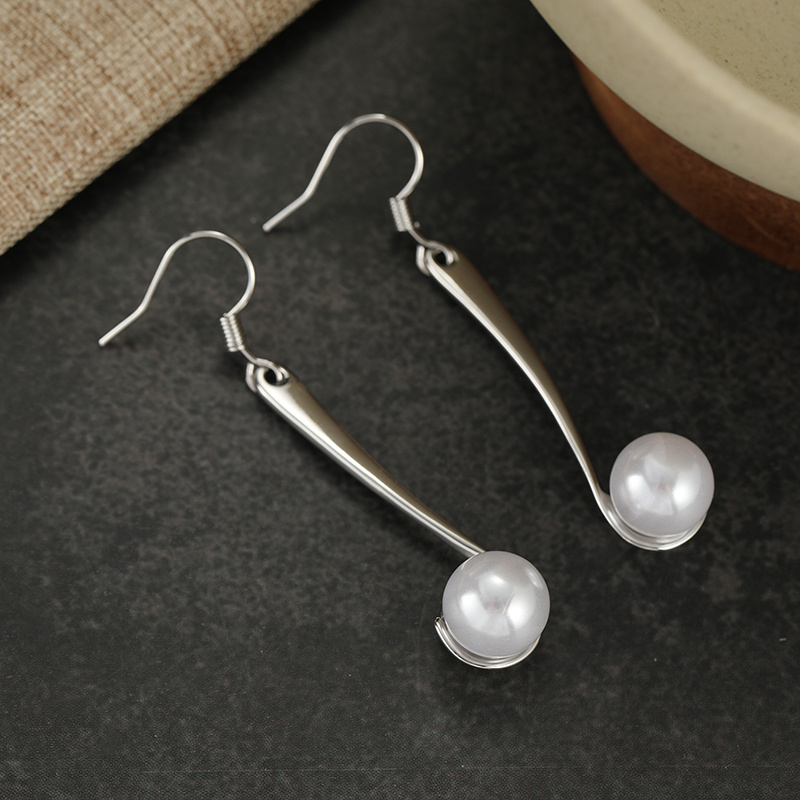 Minimally Streamlined Curved Rod Ear Hook Earrings